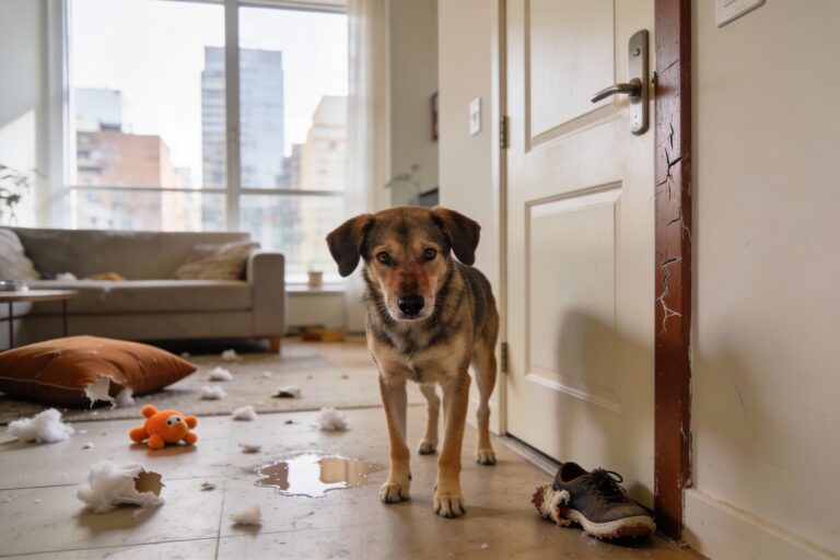 Lęk separacyjny u psa w bloku – 5 sygnałów, które ignorujesz (i jak wreszcie pomóc swojemu psu)