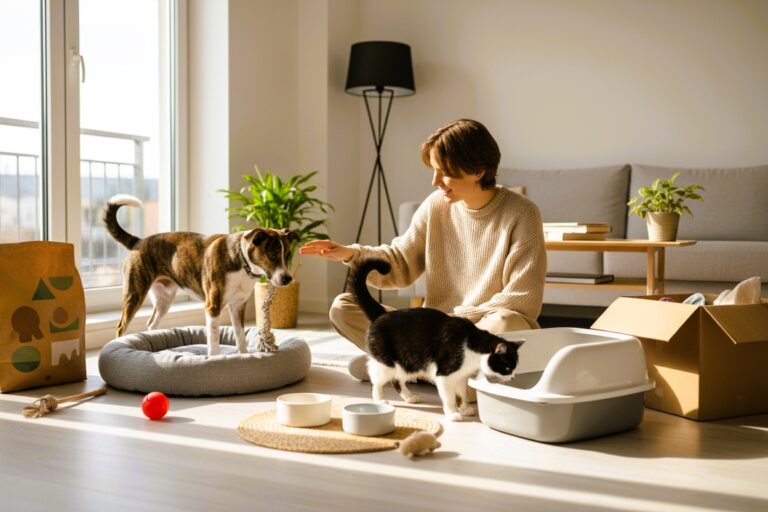 Wyprawka dla psa lub kota w mieszkaniu: co naprawdę kupić na start