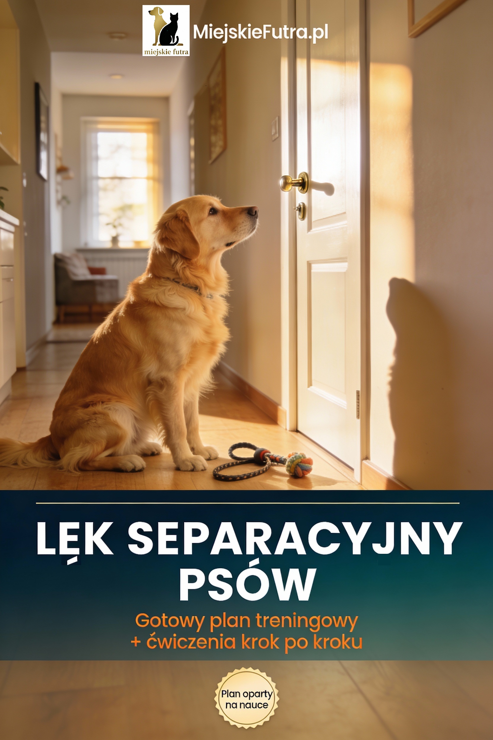 Okładka e-booka o lęku separacyjnym u psa
